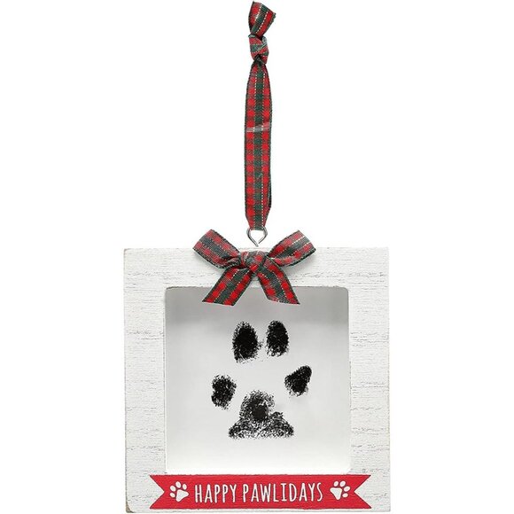 Kate & Milo Christmas Pet Pawprint Frame Ornament Happy Pawlidays Ink Pad - Picture 2 of 4